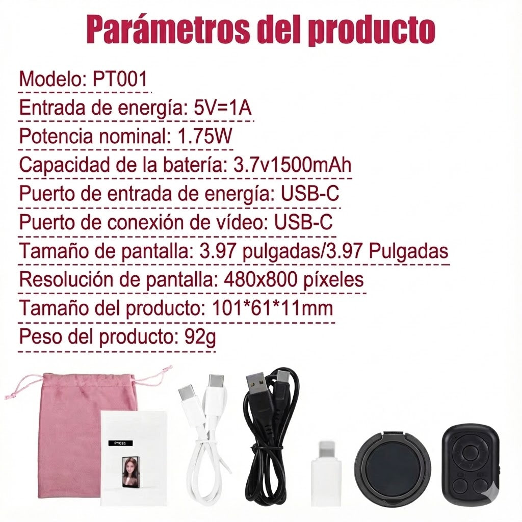 Wireless Magnetic Monitor Screen for Using Phone Rear Camera for Smartphone Selfie Vlog Live Stream Video Recording