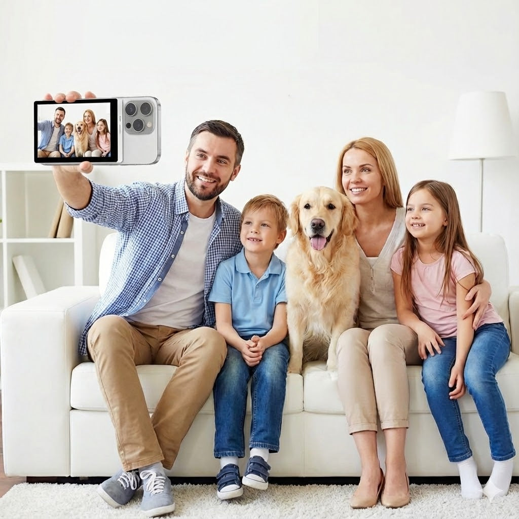 Wireless Magnetic Monitor Screen for Using Phone Rear Camera for Smartphone Selfie Vlog Live Stream Video Recording