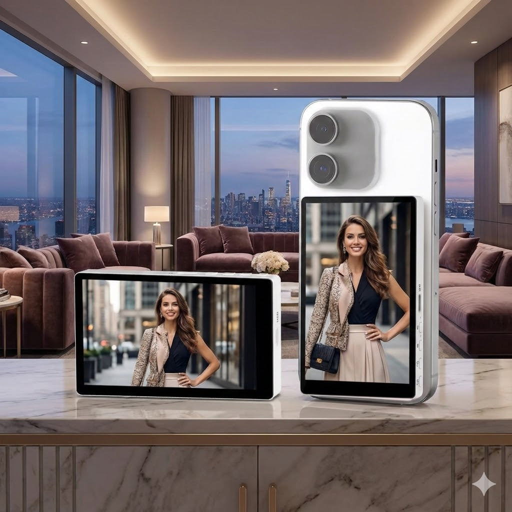 Wireless Magnetic Monitor Screen for Using Phone Rear Camera for Smartphone Selfie Vlog Live Stream Video Recording