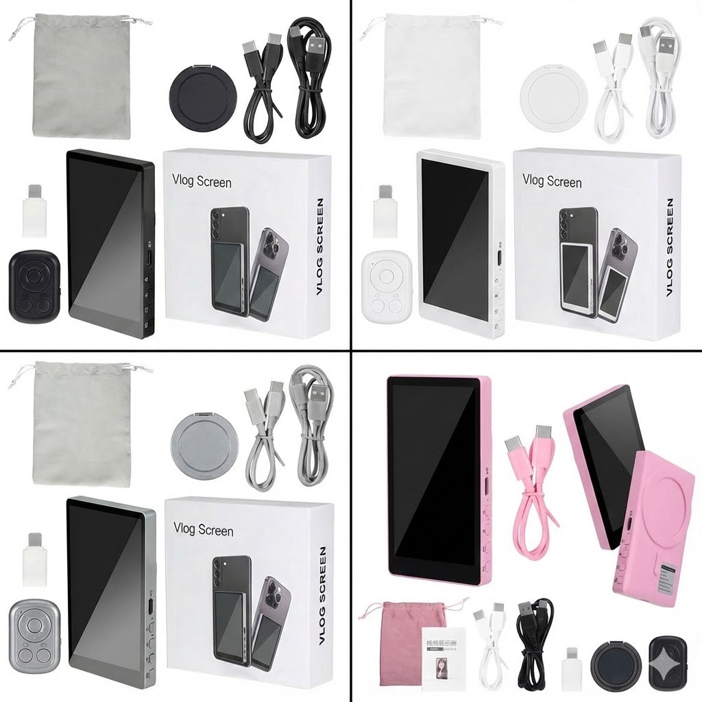 Wireless Magnetic Monitor Screen for Using Phone Rear Camera for Smartphone Selfie Vlog Live Stream Video Recording